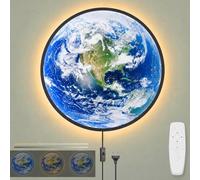 OOWOKS Lampe murale LED Terre à intensité variable avec télécommande Applique d'intérieur pour enfants avec interrupteur et prise 3 températures de couleur lampe de chevet pour chambre d'enfant,80cm