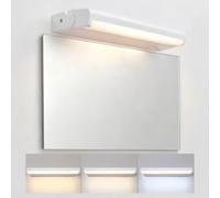 OOWOLF Luminaire Mural pour Miroir de Salle de Bain 30 cm - Lampe de Coiffeuse LED 12W avec Interrupteur, 3 Températures de Couleur & Angle Réglable - Idéal pour Salon, Vitrine, Salle de Bain