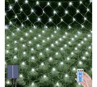 OPAHUTER 198 LEDs Solaire Filet Lumineux Extérieur, 2 x 3 M Etanche Guirlande Lumineuse de Filet avec 8 Modes, Télécommande, Maille Lumineuse pour Noël Buissons Clôture Jardins Patio