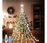 OPAHUTER Guirlande Lumineuse Sapin de Noël avec Étoile, 2M x 9 Brins Étanche, LED pour Jardin, Fête, Décoration de Mariage