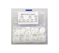 Opatiny Assortiment de 500 rondelles plates en nylon M2 pour joints métriques en plastique M10 avec boîte de rangement pour réparations électriques automobiles maritimes