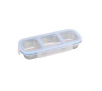 Opatiny Boîte alimentaire étanche en acier 26 cm pour travail de bureau | Design à 3 compartiments, aide au contrôle des portions, repas équilibrés, anneau d'étanchéité hermétique