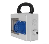 Opatiny Boîte de prise industrielle portable 16 A pour rcd étanche portable | Conforme à la norme IP54, 16 A pour disjoncteur principal RCD, interrupteur 5 voies, poignée de transport
