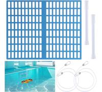 Opatiny Bouclier d'écumoire de piscine Intex pour piscines enterrées Intex - Housse réglable avec manche télescopique - En plastique PP pour bloqueur de feuilles - 3,8 cm - Pour double mâle - Bleu