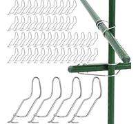 Opatiny Lot de 50 connecteurs de tige en métal pour treillis de jardin, boucles de connexion en argile, poteaux de 11/16/20 mm, résistants à la rouille, support de serre et balcon