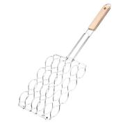 Opatiny Panier à saucisses en métal pour barbecue, support de hot-dog en fer antirouille avec marques de grille, facile à nettoyer, cuisine en plein air, feu de camp, 57 x 18 x 5 cm