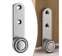 Opatiny Roue de support de porte en bois avec caoutchouc élastique pour meubles, système de rail de poulie monté sur le côté, installation facile, argent + gris