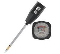 Opatiny Testeur de pH du sol, testeur d'humidité et d'acidité portable pour jardin, ferme et pelouse, capteur à électrode métallique avec grand écran, noir (15 cm)