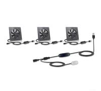 Opatiny Ventilateur USB en aluminium 120 mm Thermostat 0-60C Noir | Thermostat intelligent 0-60 °C, taille 80 mm, ultra silencieux 19,3 dB, 3 réglages, alimenté par USB