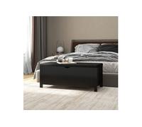 vidaXL Opbergbox met kussen 105x40x45 cm bewerkt hout zwart326769 Noir G