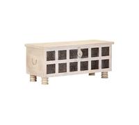 Opbergkist 110x40x45 cm massief acaciahout wit247670