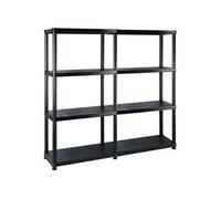 vidaXL Étagère de stockage avec 4 étagères noir 122x30,5x130 cm plastique