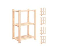 vidaXL Opbergrekken 3-laags 5 st 60x38x90 cm massief grenenhout 150 kg3051123 G
