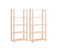 vidaXL Étagères 5 étagères 2 pcs. 80×38×170 cm Pin massif 250 kg