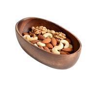 Opdestn Bol en Bois - Plat Décoratif En Forme De Bateau | Plateau de Service en Bois - Pour Sandwich, Fruits, Trempettes, Sauces, Bonbons, Desserts, Condiments, Cerises
