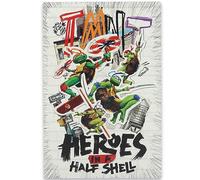 Open Road Brands Plaque en métal TMNT Teenage Mutant Ninja Turtles Heroes in a Half Shell Décoration murale amusante pour chambre à coucher ou grotte d'homme