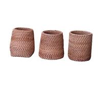 Operitacx 1 Pièce Ensemble Porte-stylo En Rotin Jacinthe Planteur Tissé Paniers De Rangement Porte-pinceaux De Maquillage Herbiers Pot De Paille Porte- Gobelet Bambou Tisser Osier