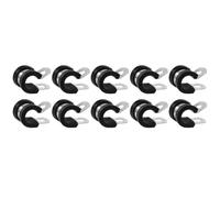 Operitacx 10 Pièces Collier de Serrage pour Tube, Pince à Coussinet en Caoutchouc, Acier Inoxydable et Caoutchouc, Noir, 16mm, pour Réparation et Gestion de Lignes