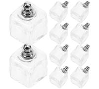Operitacx 10 Pièces Pendentifs Mini Boules de Verre Bouchon à Vis Blanc, Breloques Décoratives en Verre Transparent Résistantes, pour Bijoux et Souhaits