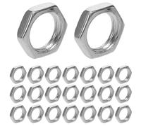 Operitacx 100 Pièces Écrou de Fixation Hexagonal M8 en Acier au Carbone Argenté Filetage Fin, Écrou Plat pour Lampes, Connexion Sécurisée et Prévention du Desserrage pour Luminaires