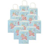 Operitacx 12 Pièces Paquet de Présents Licorne en Papier avec Poignées | Légers et Portables, Format Pratique, Usage Fête ou Boutique, Lot de 12 Pièces