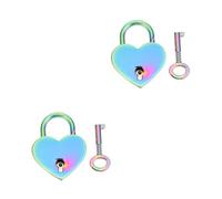 Operitacx 2 Ensembles Cadenas Forme de Cœur pour Garçon Fille Cadenas Métallique avec e Verrouillage