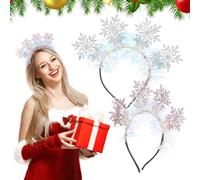 Operitacx 2 Pièces Bandeaux de Noël Robustes en Feutre Design Flocon de Neige et Paillettes, Accessoires Cheveux Uniques pour Événements Festifs et Spectacles Scène