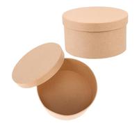 Operitacx 2 Pièces Boîte Ronde en Papier Kraft pour Biscuits et Friandises avec Couvercle, Capacité Spacieuse, Usage Polyvalent, Design Minimaliste pour Célébrations et Maison