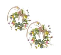 Operitacx 2 Pièces Couronne Printanière Fleurs pour Décoration de Maison, Guirlande Flexible en Plastique et Polyester, Vacances et Fêtes de Printemps