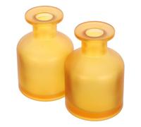 Operitacx 2 Pièces Flacon Diffuseur Cylindrique en Verre Jaune 130ml Rechargeable et Solide pour Parfum D'ambiance, pour Salon et Décoration Moderne de Maison