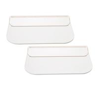 Operitacx 2 Pièces Petite Étagère Murale Pliante en PP Blanc | Bords Relevés Discrets, Angles Arrondis, Style Simple et Net, Usage la Cuisine Chambre, Format Compact