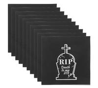 Operitacx 20 Pièces Serviettes en Papier Noires Décoration Originale de Pierre Tombale pour Fête D'anniversaire Absorbantes et Jetables pour Cocktail