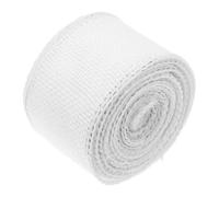 Operitacx 4 Rouleaux Ruban en Lin Blanc 40mm Fil de Fer pour Confection de Nœuds, Maintien de Forme, pour Couronnes et Emballages Présents, 4,5m par Rouleau