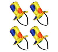 Operitacx 4pcs Serrage-tête de Clown Amusants pour Adultes et Garçon et Filles, Accessoires Légers en Tissu et Plastique, pour Fêtes à Thème et Événements en Plein Air