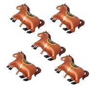 Operitacx 5 Pièces Ballon en Aluminium Marron de Cheval pour Décoration de Fête du Nouvel An Lunaire 2026, Facile à Gonfler et Solide, pour Festival du Printemps
