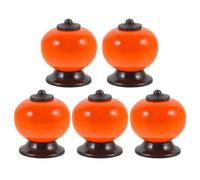 Operitacx 5 Pièces Bouton de Tirage en Céramique Ronde Orange, Facile | Célébration Halloween, Placard la Cuisine et Tiroir, Vis Métal, Style Simple Délicat