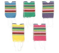 Operitacx 5pcs Couvre-Bouteilles en Coton Coloré Style Mexicain Mini Serapes pour Bouteilles de Bière et Assaisonnement Décorations Festives Cinco de Mayo