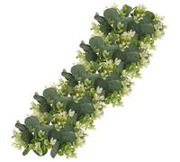 Operitacx 5pièces Anneaux de Bougie Eucalyptus Artificiels Mini Couronnes Vertes Tissu Réaliste Décor Polyvalent pour Mariage Table et Porte Centre de Table Chaleureux