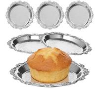 Operitacx 6 Pièces Mini Plateau de Service Vintage en Métal, 4 Pouces | Fruits, Noix, Bonbons et Chocolat, Plat Festif pour Apéritif, Maison Neuve et Nouvel An
