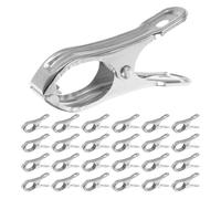 Operitacx 60 Pièces Pinces de Serrage en Acier Inoxydable pour Film de | Compatibles Cadres et Toile D’ombre, Acier Inoxydable Argenté, Surface Lisse, Résistance aux Intempéries