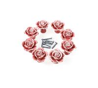 Operitacx 8 Pièces Bouton de Tirage en Céramique Rose pour Placard | Installation Facile, Usage Pratique, Forme Fleur, Vis Métallique, pour Tiroirs et Meubles Domestiques