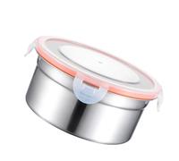 Operitacx Acier Inoxydable Boîte de Conservation Alimentaire Ronde 900ml | Argenté, Pp, pour Snacks et Denrées Sèches, Usage Extérieur, Conservation des Aliments