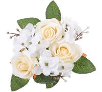 Operitacx Anneau de Bougie Floral Artificiel pour Piliers, Décoration de Table de Mariage Réutilisable en Plastique et Tissu, Forme Délicate aux Couleurs Vives, pour Fête
