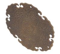 Operitacx Applique Métallique Antique Ronde 8 Cm en Cuivre Patiné, Incrustation Décorative pour Meubles en Bois, Style Chinois Ancien, Symbole Amulette, Décoration Intérieure Polyvalente