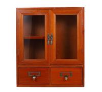 Operitacx Armoire Murale Grosse Capacité de Rangement Multifonctionnelle Vintage en Bois Marron Double Portes pour Salon, Chambre Cuisine