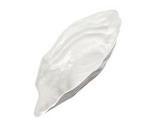 Operitacx Assiette à Huîtres Vintage en Céramique, Forme Coquillage Blanche | Service Portionné pour Fruits de Mer, Présentation Élégante, Usage Table et Buffet, Chefs ou Maison