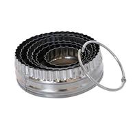 Operitacx Assortiment D'emporte-pièces Ronds en Acier Inoxydable 6 Pièces avec Bords Cannelés et Lisses pour Pâtisserie, Facile à Nettoyer, pour Projets de Cuisson en Famille