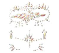 Operitacx Autocollants 3 Feuilles de Tatouages Lumineux Visage en Phosphorescents sans Résidu et Fête Jour des Morts pour Maquillage