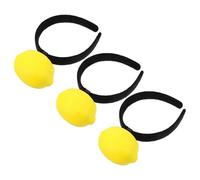 Operitacx Bandeau en Peluche Citron 3 Pièces, Coiffe Citron Décorative Colorée, Accessoire Cheveux Fruité pour Fête Anniversaire, Carnaval et Festival, Couvre-chef Ludique et Léger