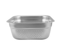 Operitacx Bassine à vaisselle en acier inoxydable, grande passoire carrée pour évier de cuisine, bassine pour fruits et légumes avec bord lisse pour un nettoyage facile, 30 x 12,5 cm